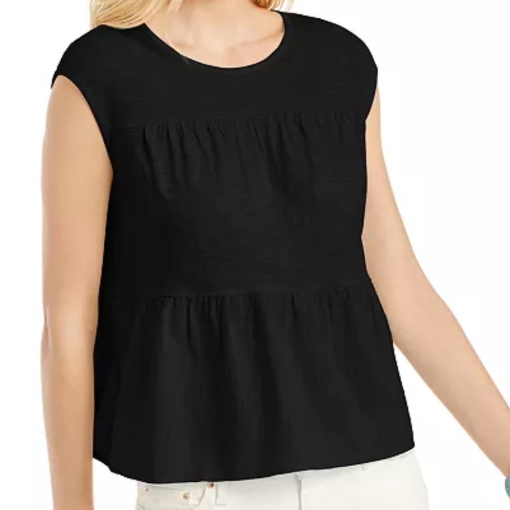 Style & Co Black Tiered Tank